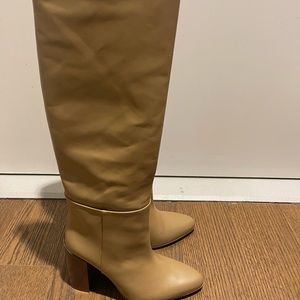 Zara leather knee high boots US sz 8 Eur sz 39, brand new with tags and box